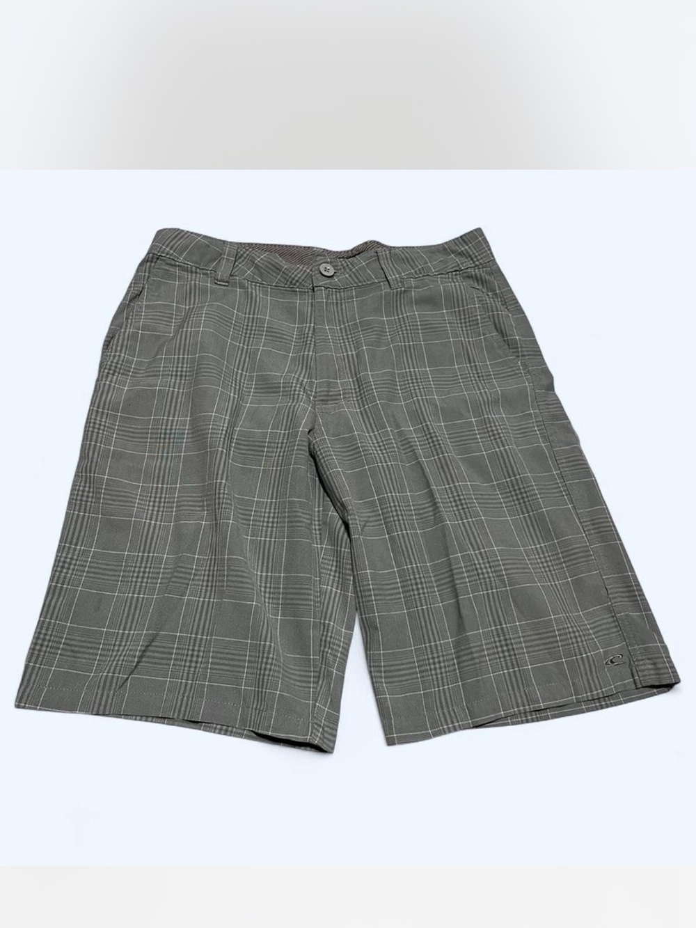 O'Neill gray white plaid vintage Y2K skate board shorts size 32